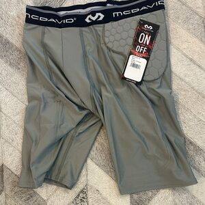 Gray Men's Compression Shorts Football Girdle LG new with tags